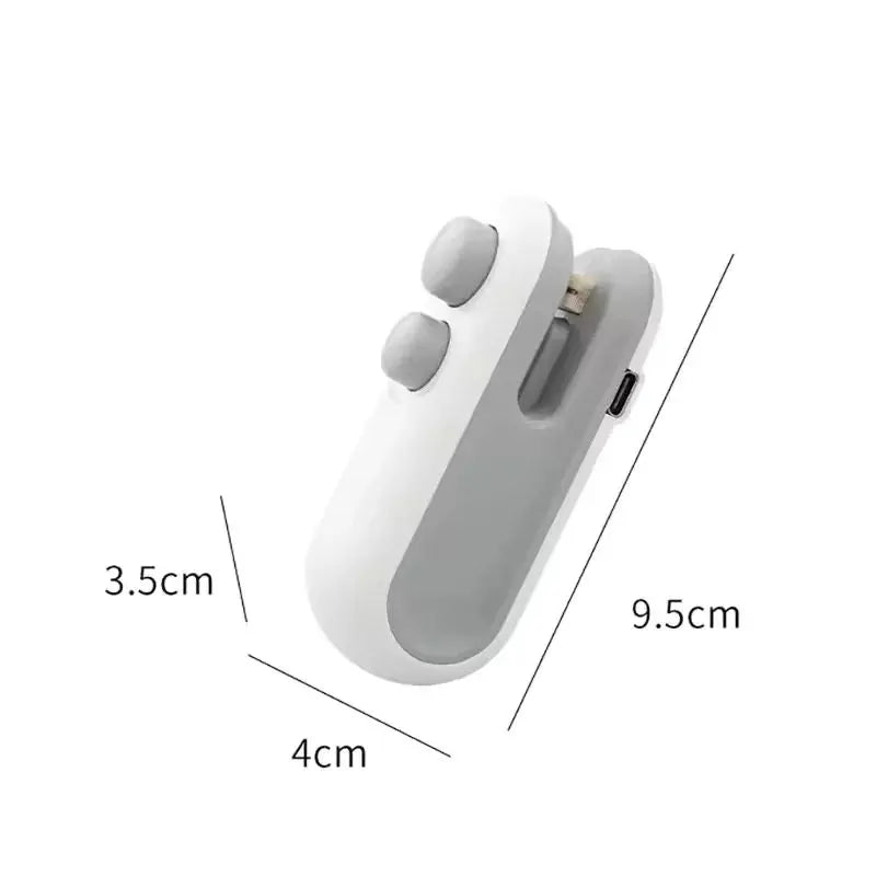 2IN1 Mini Sealing Machine USB Rechargable Heat Sealer Storage Bag Plastic Package Food Sealer Clip Bag Handheld Food Heat Sealer