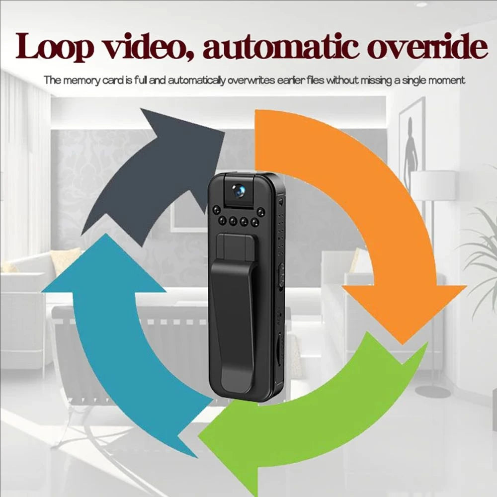 HD 1080P Mini Camera Portable Small Digital Video Recorder Night Vision Video Surveillance Camcorder Police BodyCam Infrared