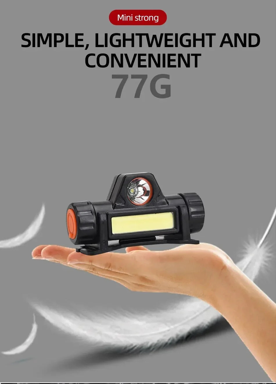 Super Bright Rechargeable COB LED Headlamp Magnetic USB Head Torch Outdoor Camping Hiking Fishing Long Battery Life Waterproof