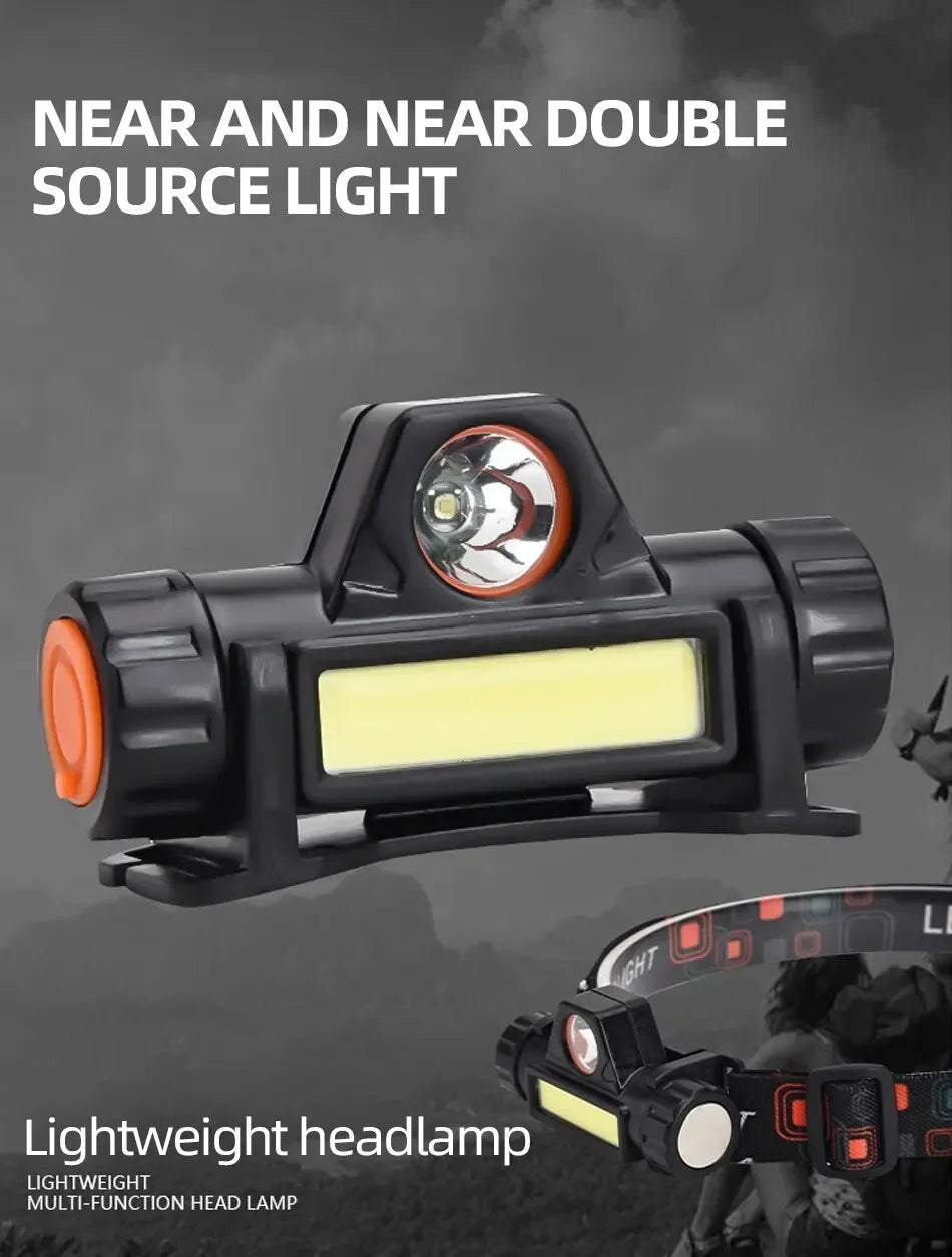 Super Bright Rechargeable COB LED Headlamp Magnetic USB Head Torch Outdoor Camping Hiking Fishing Long Battery Life Waterproof