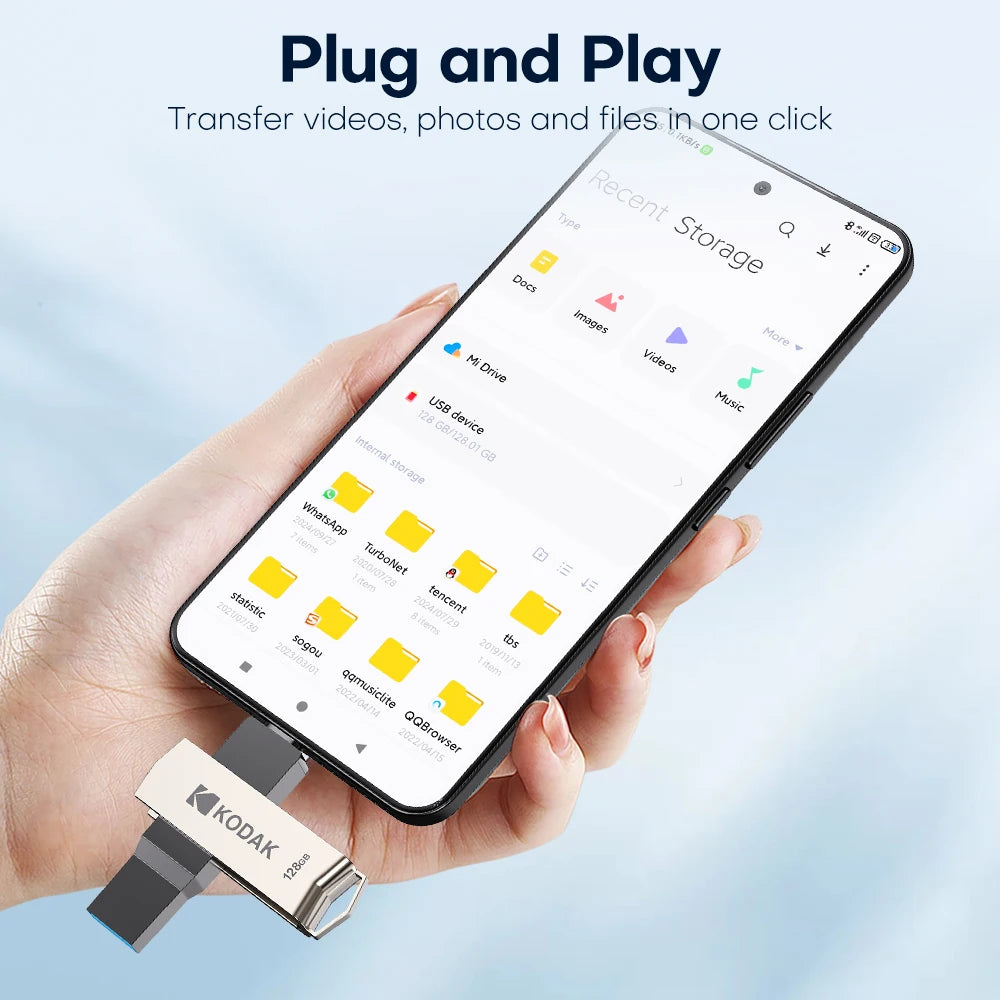 KODAK USB3.2 Type C Flash Drive 256GB 128GB 32GB Pendrive High Speed Dual Memory Stick For Smartphone Laptop
